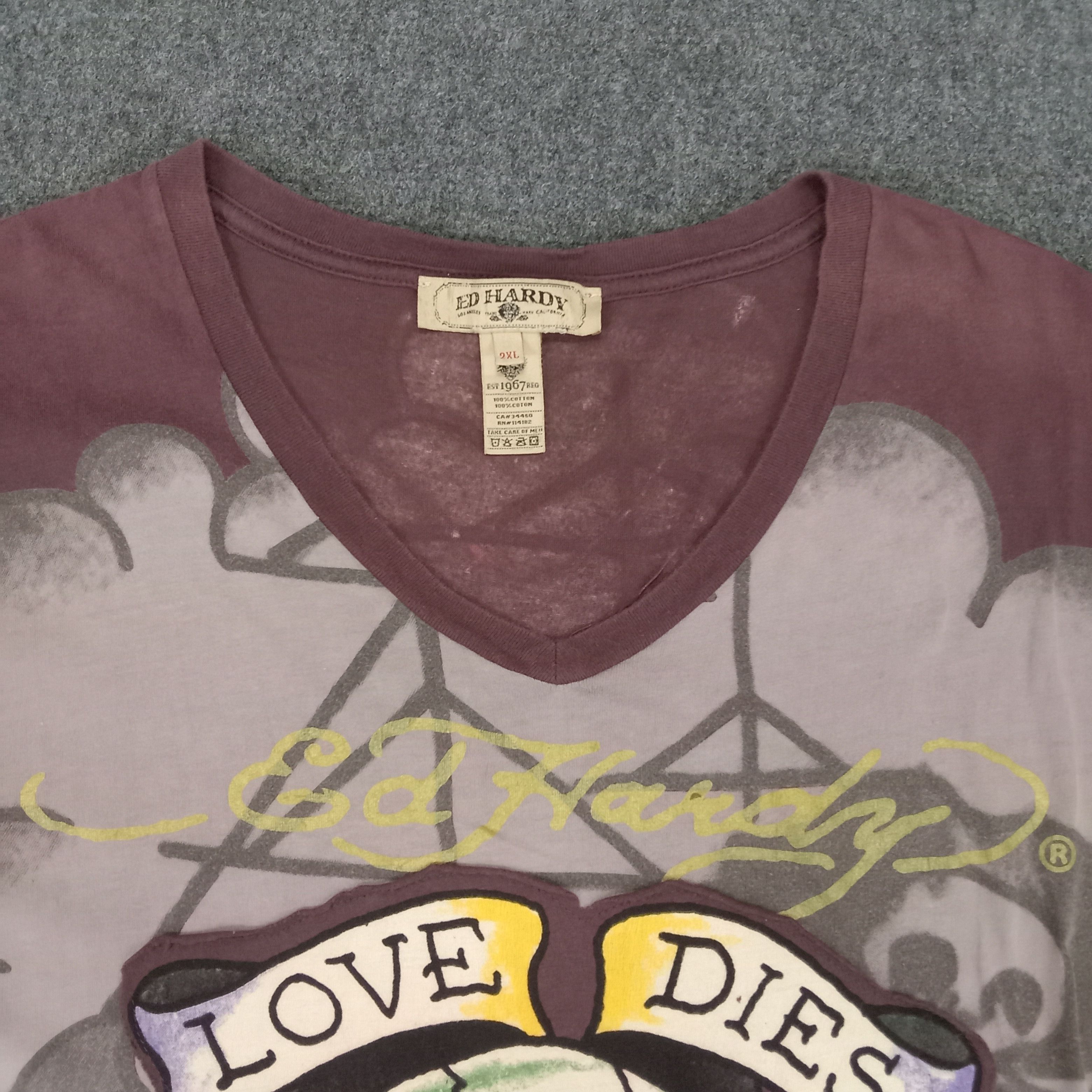 Christian Audigier × Ed Hardy × Vintage Ed Hardy by Christian Audiger Skull Art Tshirt Size US L / EU 52-54 / 3 - 3 Thumbnail