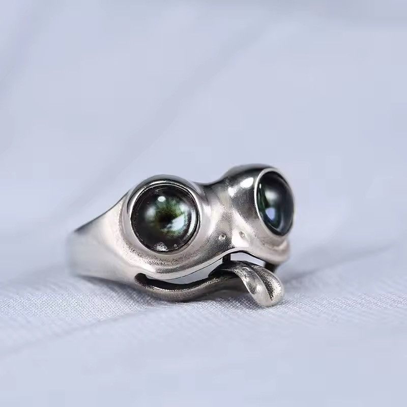 Jewelry × Vintage Tongue Twisting Frog Resizeable Ring Size ONE SIZE - 3 Thumbnail