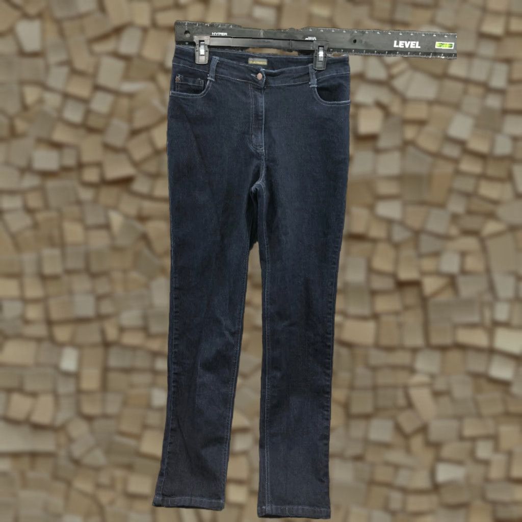 Vintage Apparel Collection Jeans Slim Straight Womens Size 12 Dark Blue Wash 5-Pocket Denim Straight Slim Size 34" / US 12 / IT 48 - 1 Thumbnail