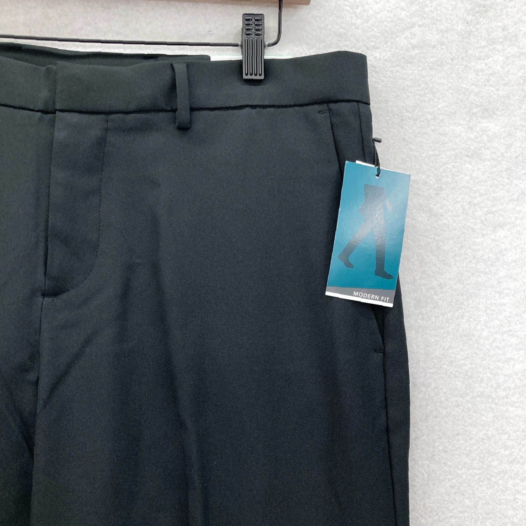 Perry Ellis Perry Ellis Portfolio Essential Dress Pants Mens 34x34 Modern Fit Black Stretch Dress Pants Mens 34 Black Stretch Size US 34 / EU 50 - 3 Thumbnail