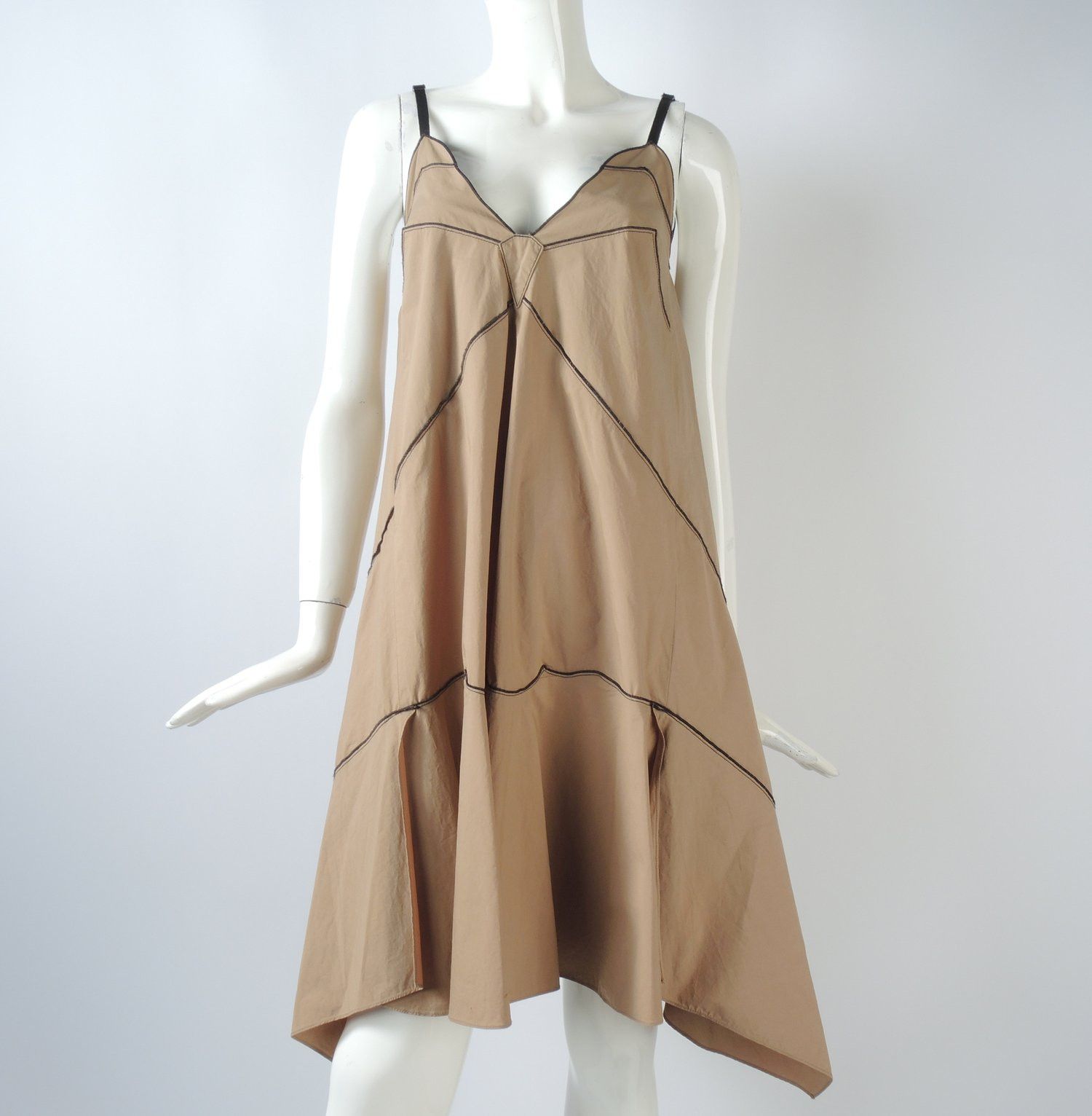 image of Dorothee Schumacher O1Smst1Ft0424 Piped Dress In Khaki, Women's (Size Medium)