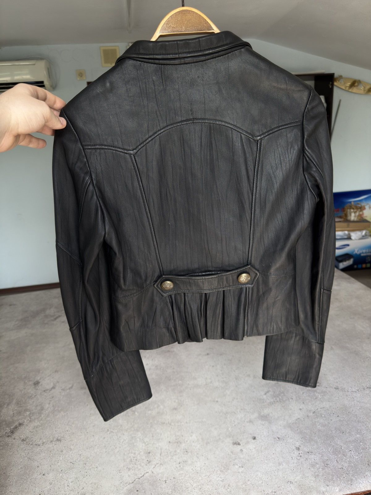 Other Vintage Napoleon Button Real Leather Jacket Blazer Size US S / EU 44-46 / 1 - 3 Thumbnail
