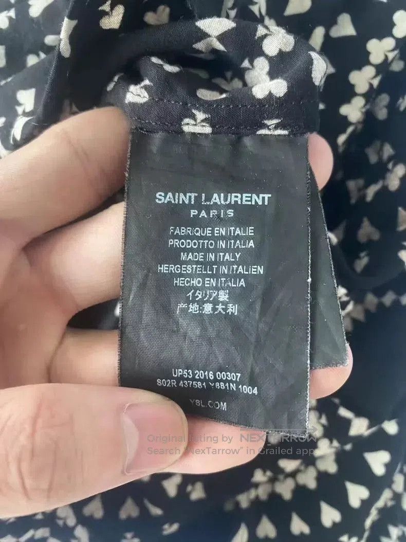 Saint Laurent Paris Saint Laurent Heart Poker Print Shirt. Size US M / EU 48-50 / 2 - 4 Thumbnail