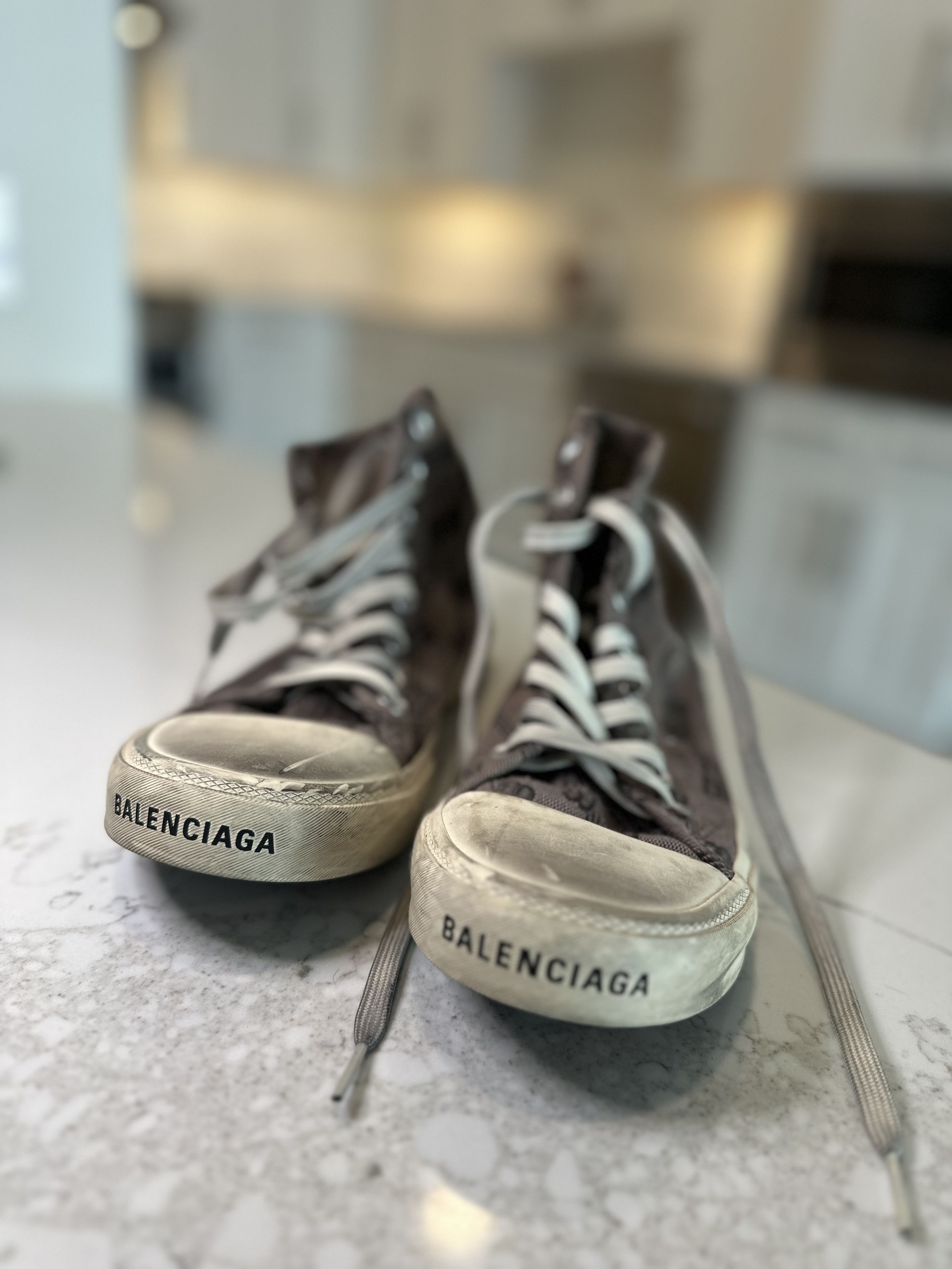 Balenciaga Balenciaga Paris High Top BB Monogram Sneakers - size 37 Size US 7 / IT 37 - 3 Thumbnail