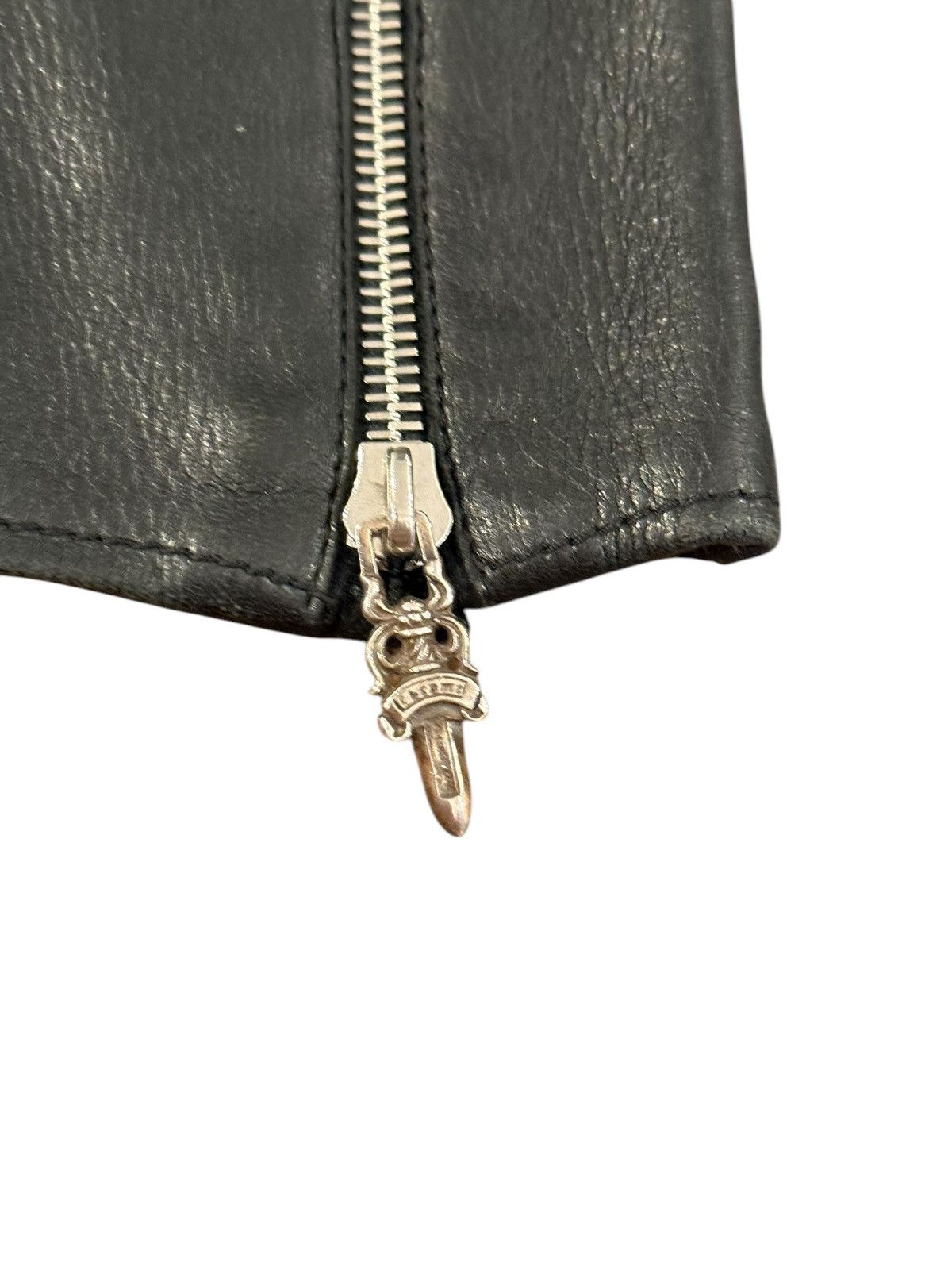 Chrome Hearts Dagger Zipper Leather Gloves Size ONE SIZE - 6 Thumbnail
