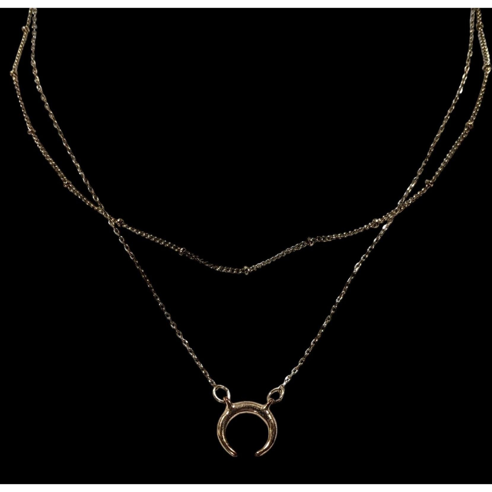 Other Minimalist Witchy Crescent Moon Gold Tone Layered Necklace Size ONE SIZE - 4 Thumbnail