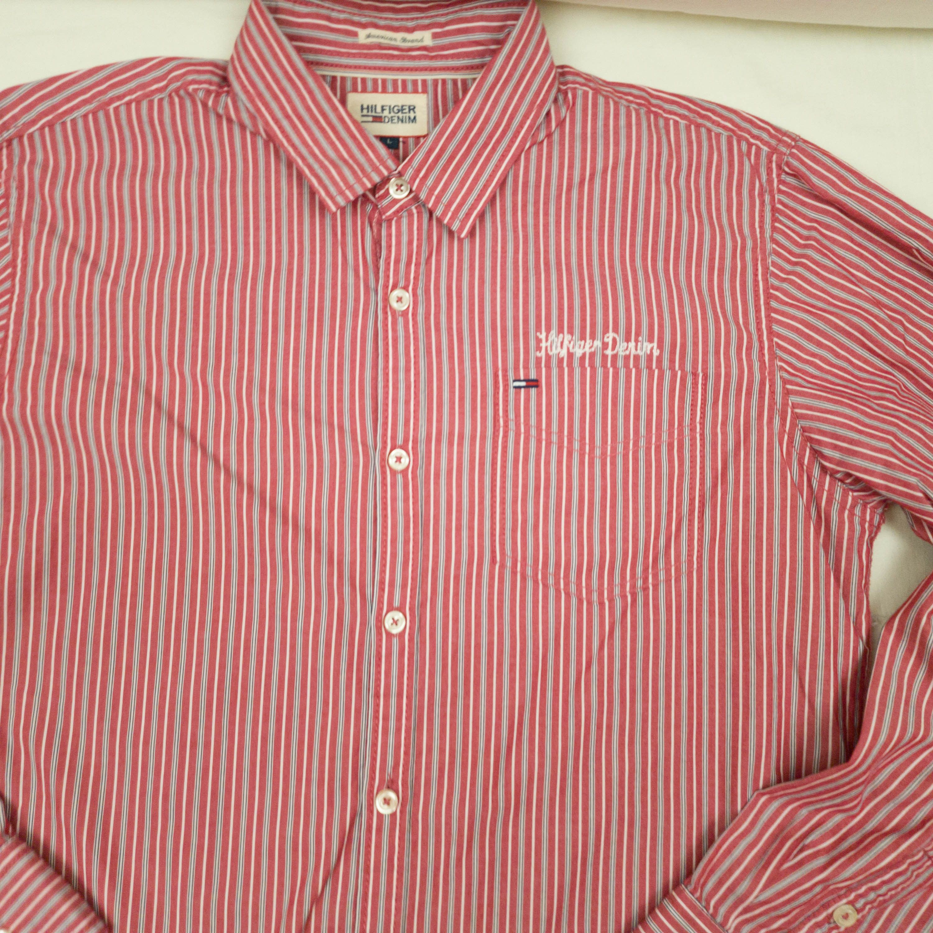 Tommy Hilfiger HILFIGER DENIM SHIRT LONG SLEEVE COTTON SIZE L VGC Size US L / EU 52-54 / 3 - 4 Thumbnail