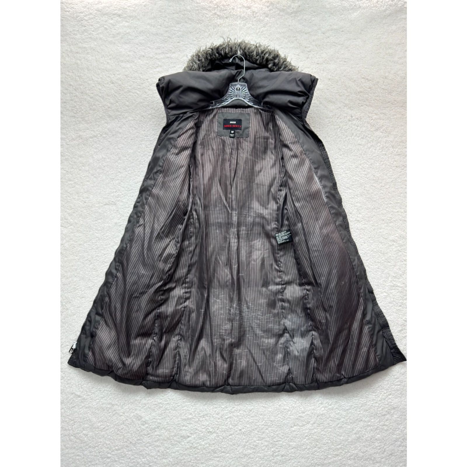 Miss Sixty VINTAGE Miss Sixty Parka Puffer Trench Jacket Womens Gray Green Down M Medium Waterfowl Long Sleeve Zip Pattern: Solid Size M / US 6-8 / IT 42-44 - 3 Thumbnail