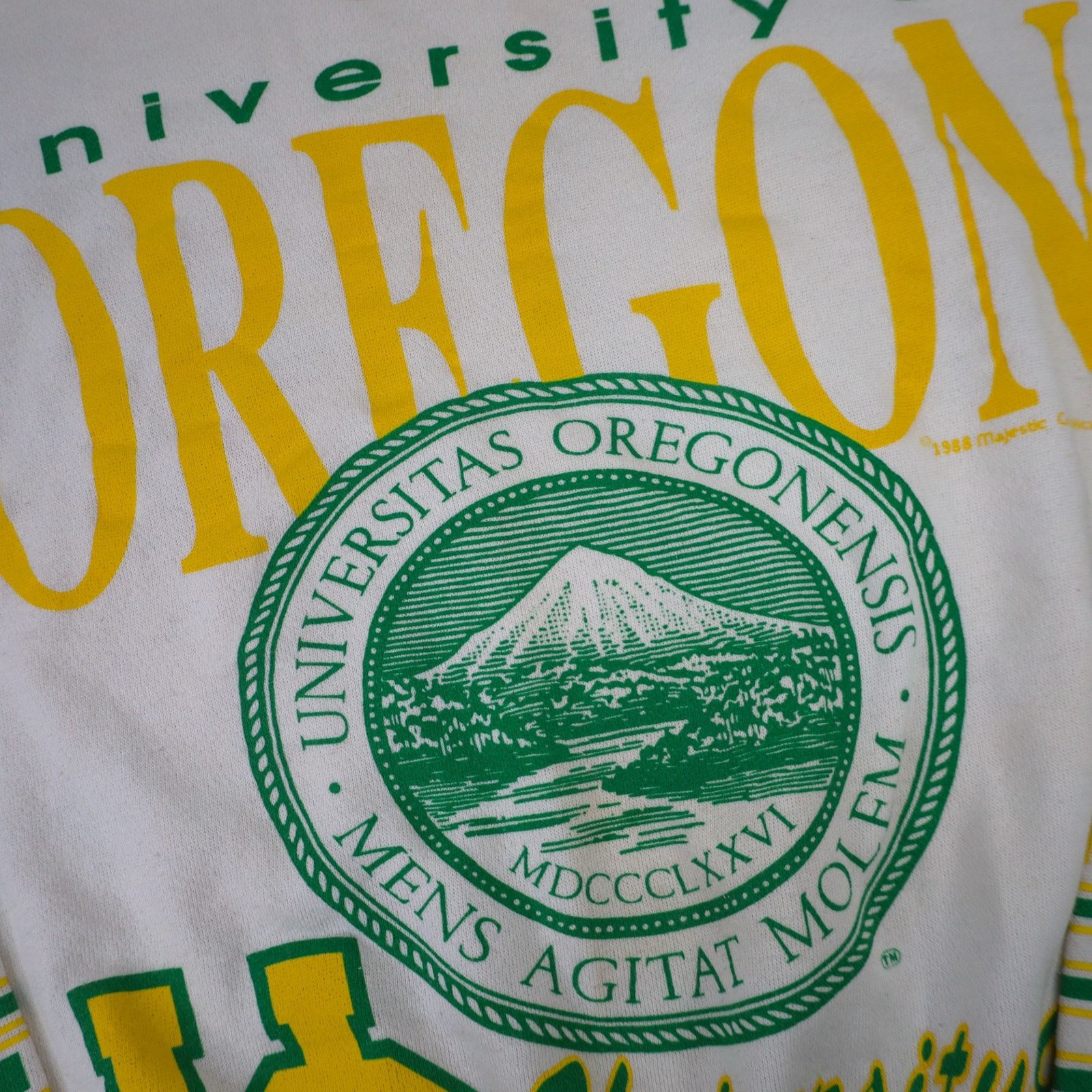 Majestic × NCAA × Vintage VTG Majestic University of Oregon Ducks Graphic Sweatshirt Size US L / EU 52-54 / 3 - 5 Thumbnail