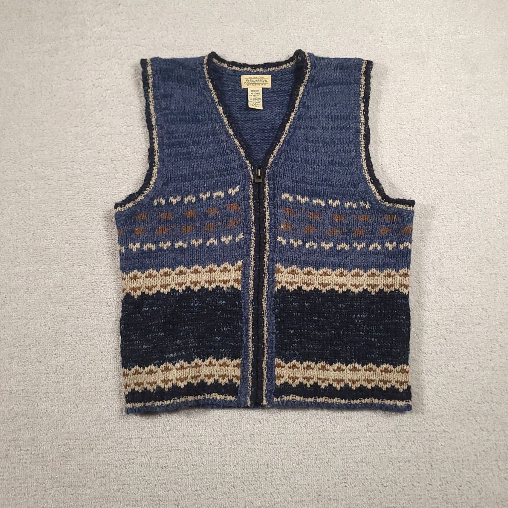 Vintage VINTAGE St John’s Bay Knit Wool Sweater Fair Isle Cabincore Preppy Women Medium Size M / US 6-8 / IT 42-44 - 2 Thumbnail