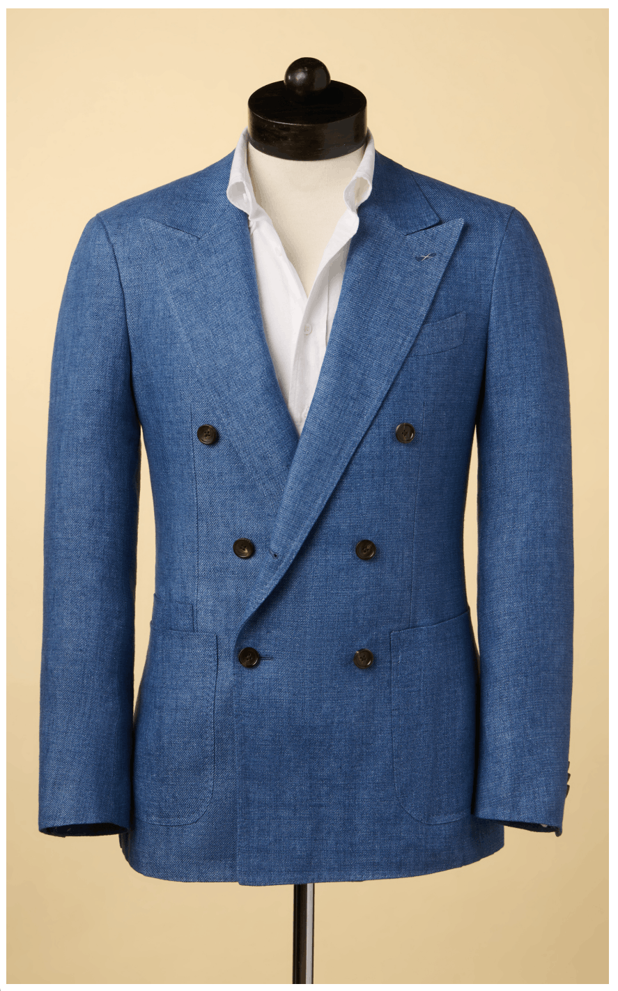 Spier & Mackay Spier&Mackay Denim Blue Linen Double Breasted Sportscoat 6X1 Size 36R - 1 Thumbnail