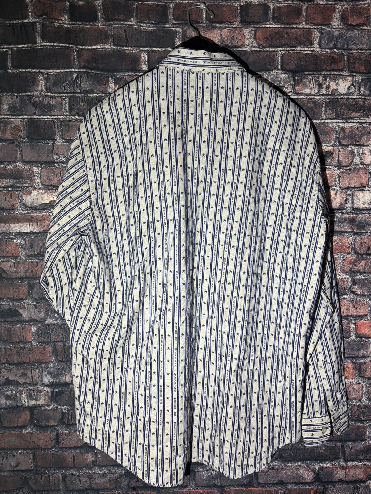 Moschino Vintage Moschino Jeans Logo Star Stripe Button-Up Shirt XL Size US XL / EU 56 / 4 - 8 Thumbnail