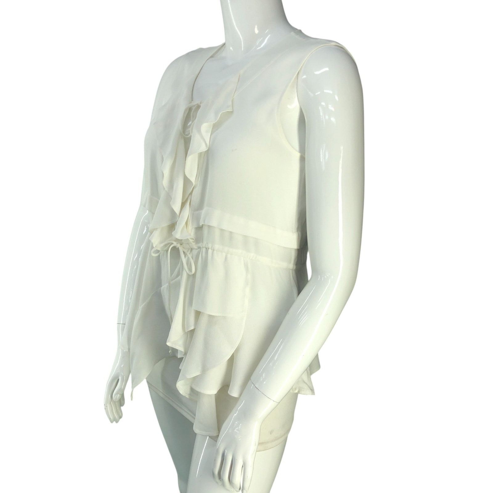 Iro IRO Size 42 Top Ruffle Front Sleeveless Blouse Tie Waist Size L / US 10 / IT 46 - 4 Thumbnail