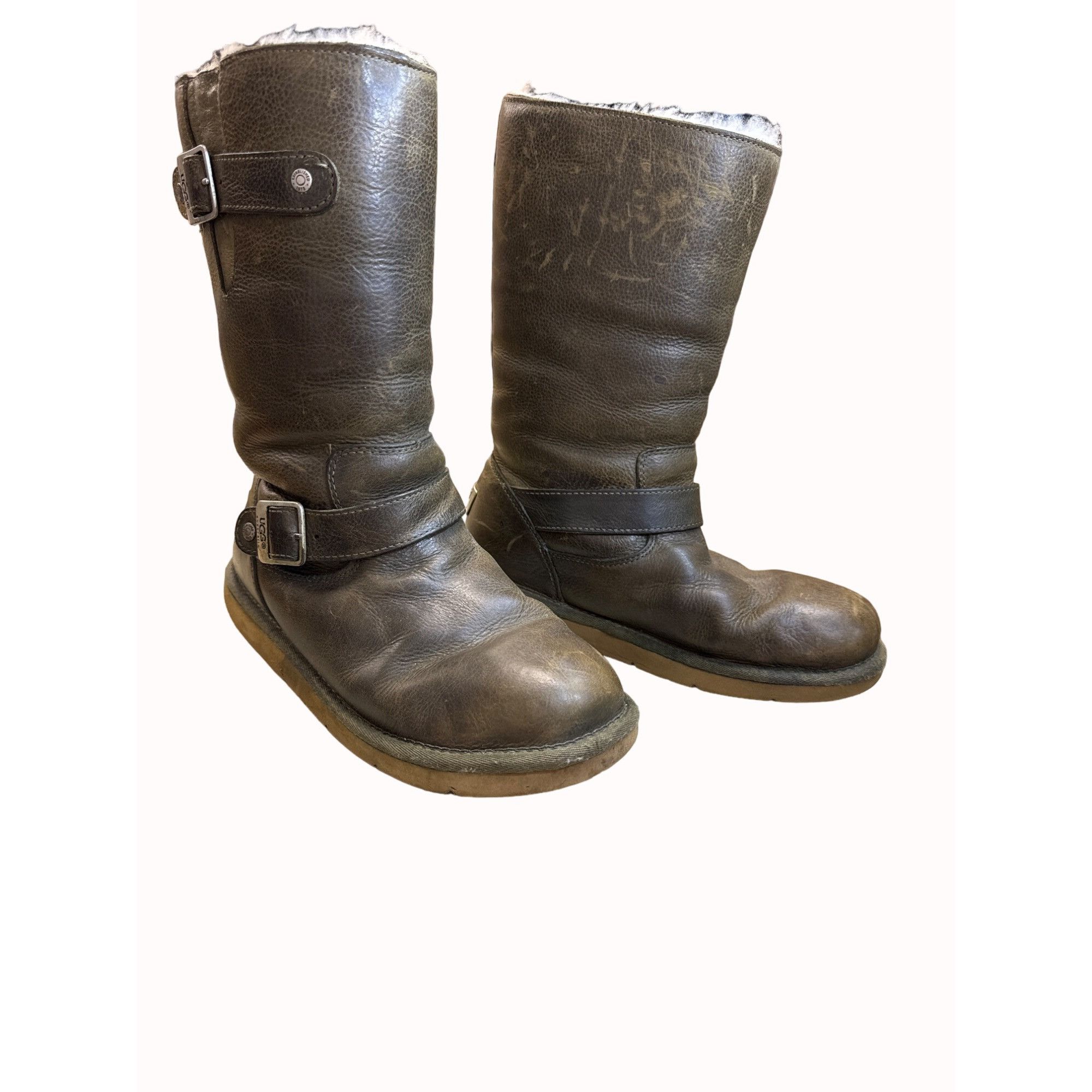 Ugg UGG Australia women’s brown fur lined leather boots size 7 S Size US 7 / IT 37 - 1 Thumbnail