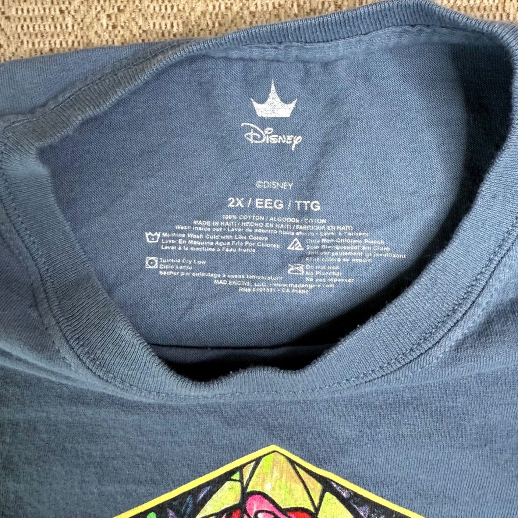 Disney Disney Beauty and the Beast T-Shirt Mens 2XL Stained Glass Graphic Crew Neck Short Sleeve Blue 2X Big & Tall Disney Adult Movie Tee Casual Comfortable Size US XXL / EU 58 / 5 - 2 Thumbnail