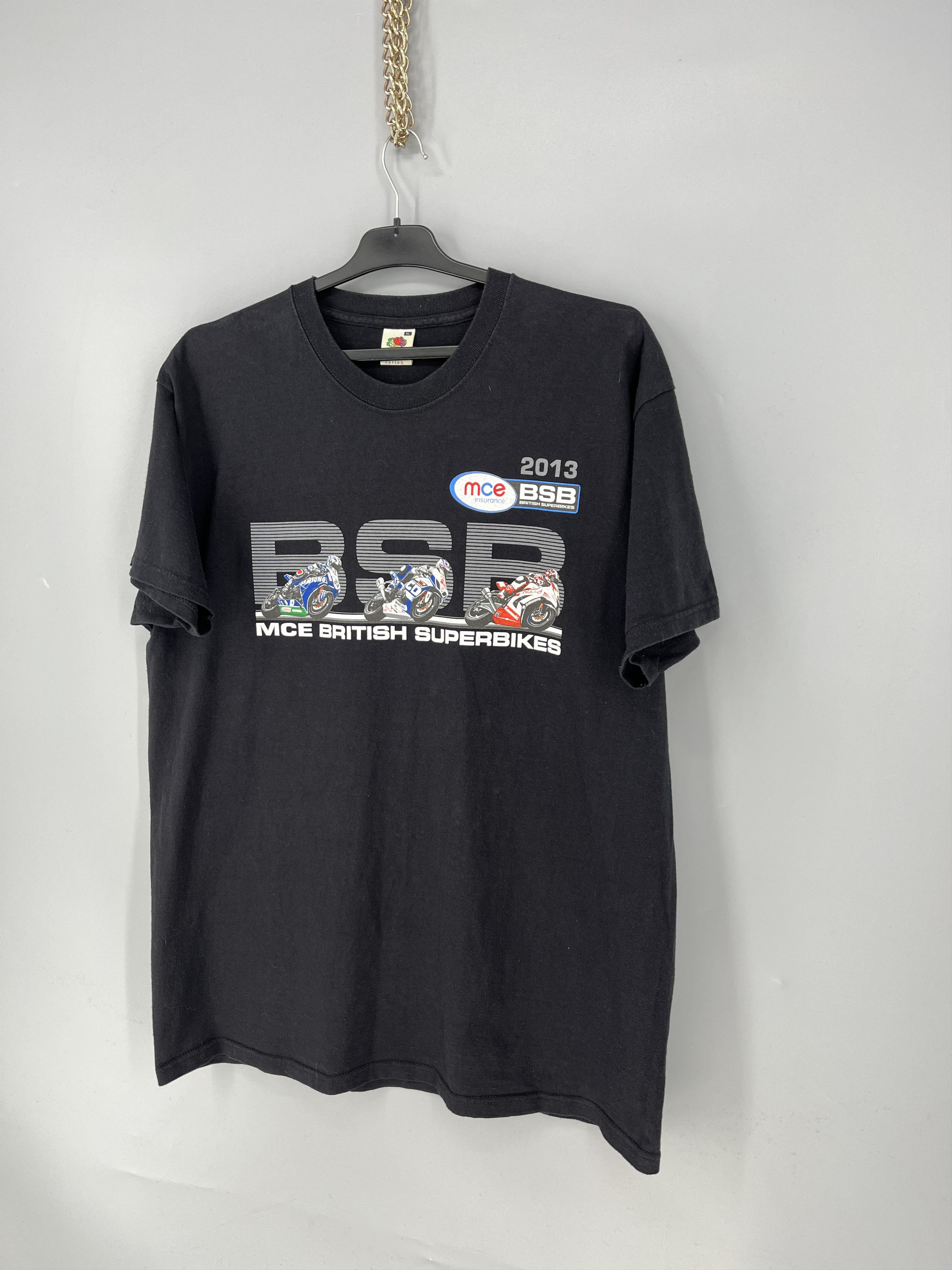 Vintage Vintage British Superbikes BSB Moto Racing Black T-shirt Size US XL / EU 56 / 4 - 3 Thumbnail