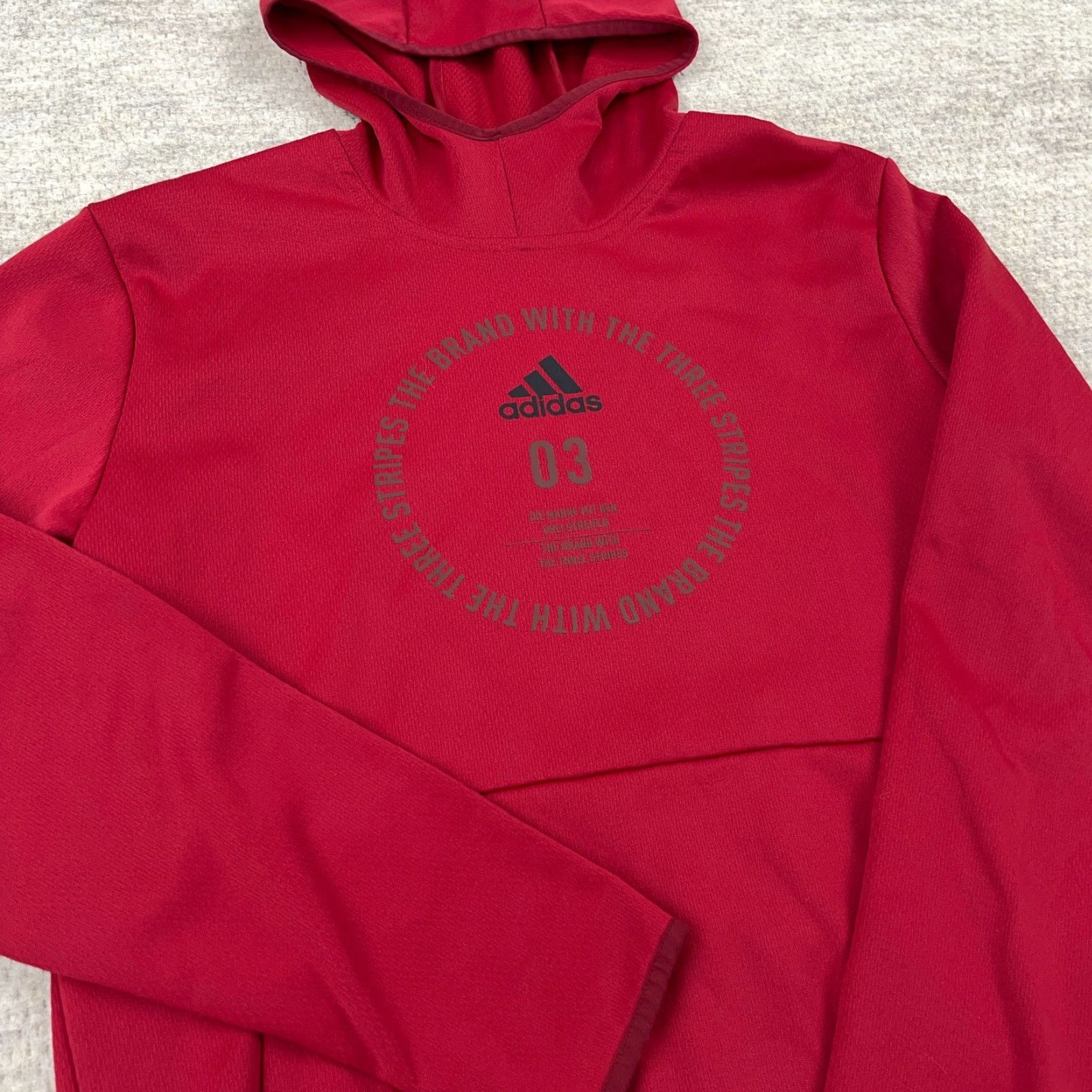 Adidas Adidas Hoodie Men M Red Sweatshirt Pullover Logo Graphic Print Street Urban Classic Sports Size US M / EU 48-50 / 2 - 3 Thumbnail