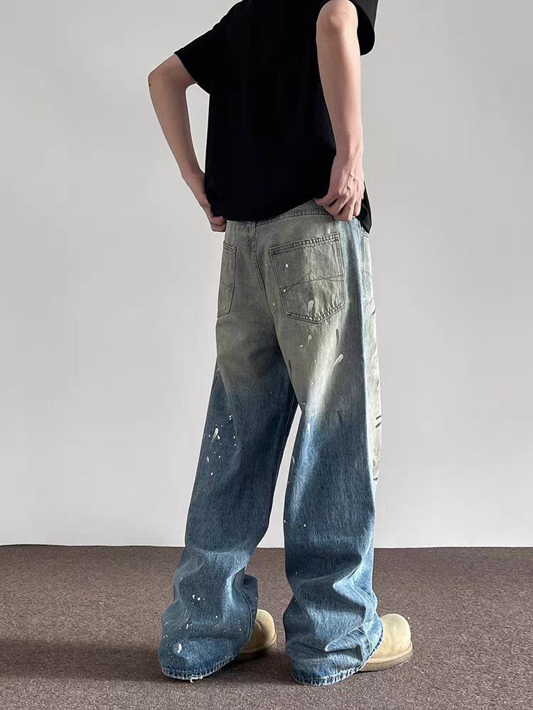 Japanese Brand × Jean Street Splash Inked Old Style Straight Leg Jeans Size US 30 / EU 46 - 5 Thumbnail