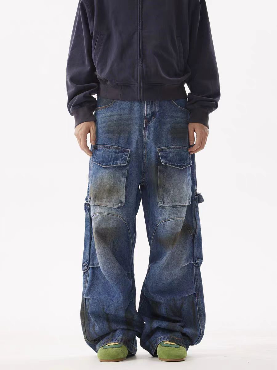 Designer × Japanese Brand × Vintage Vintage Street Multi-Pocket Washed and Aged Loose Jeans Size US 30 / EU 46 - 3 Thumbnail