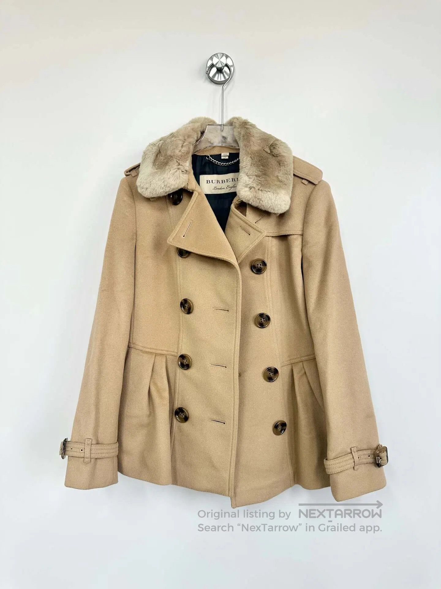 Burberry Burberry Khaki Cashmere Collar Double-Breasted Wool Coat| Size M / US 6-8 / IT 42-44 - 1 Thumbnail