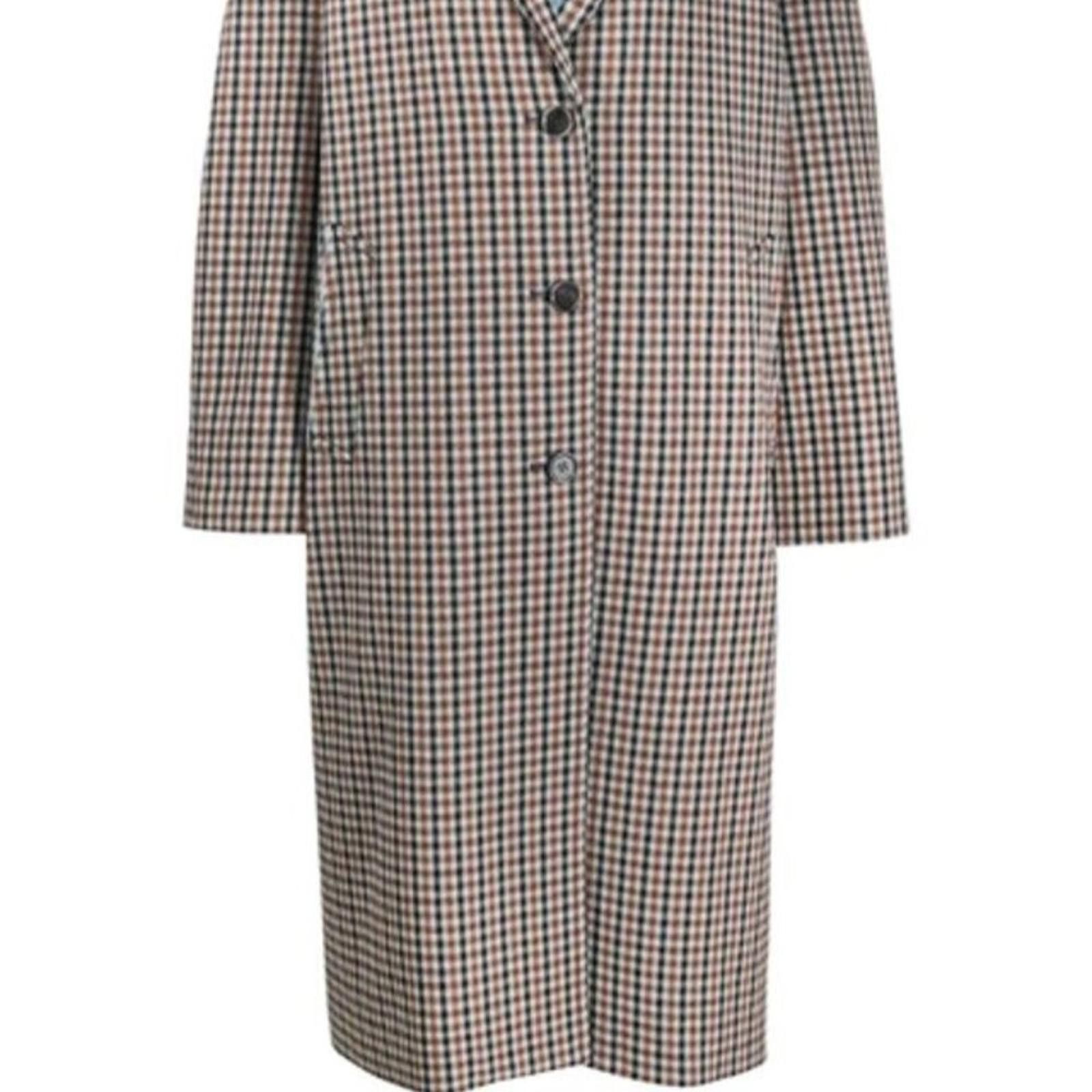 Acne Studios Acne Studios Checked Coat In Light Blue And Orange Size S / US 4 / IT 40 - 9 Thumbnail