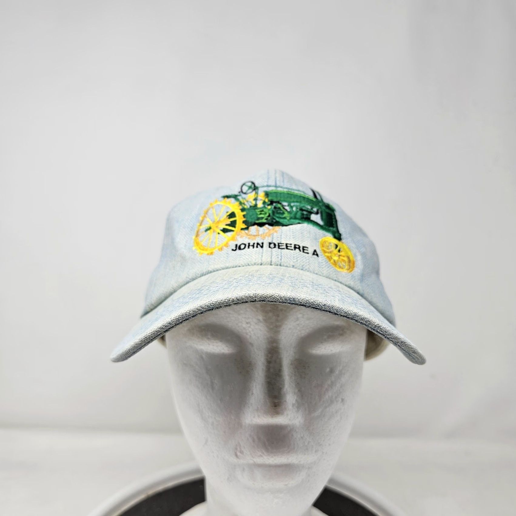 John Deere VINTAGE John Deere Hat Cap Snap Back One Size Denim Mens 80s Size ONE SIZE - 2 Thumbnail