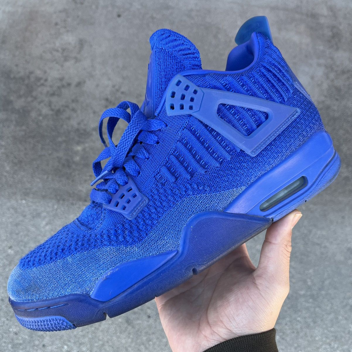 Jordan Brand × Nike 2019 Air Jordan 4 Retro Flyknit Royal Blue Sz 9.5 Size US 9.5 / EU 42-43 - 8 Thumbnail