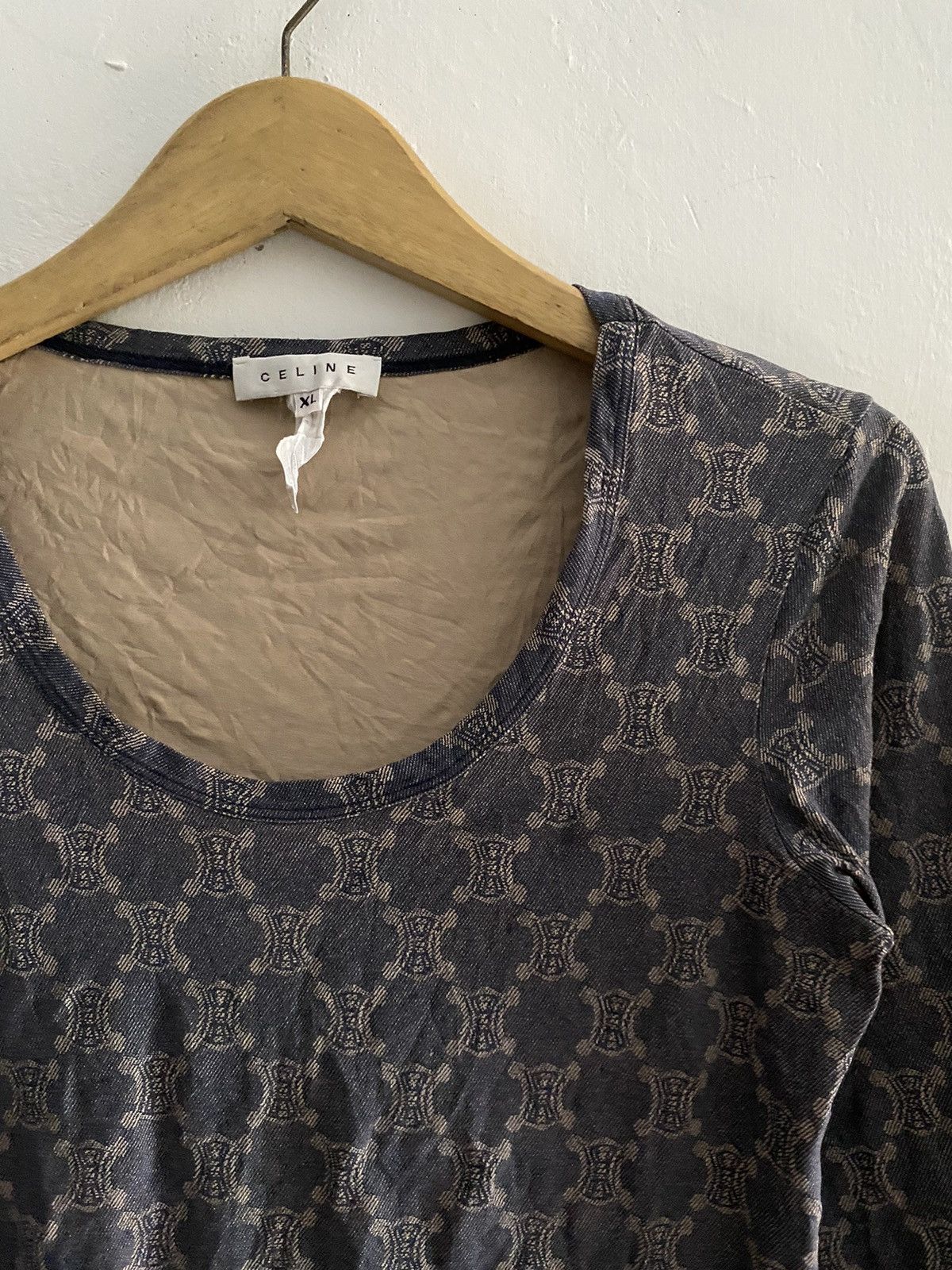 Celine 90s Celine monogram longsleeve tshirt vintage Size XL / US 12-14 / IT 48-50 - 3 Thumbnail