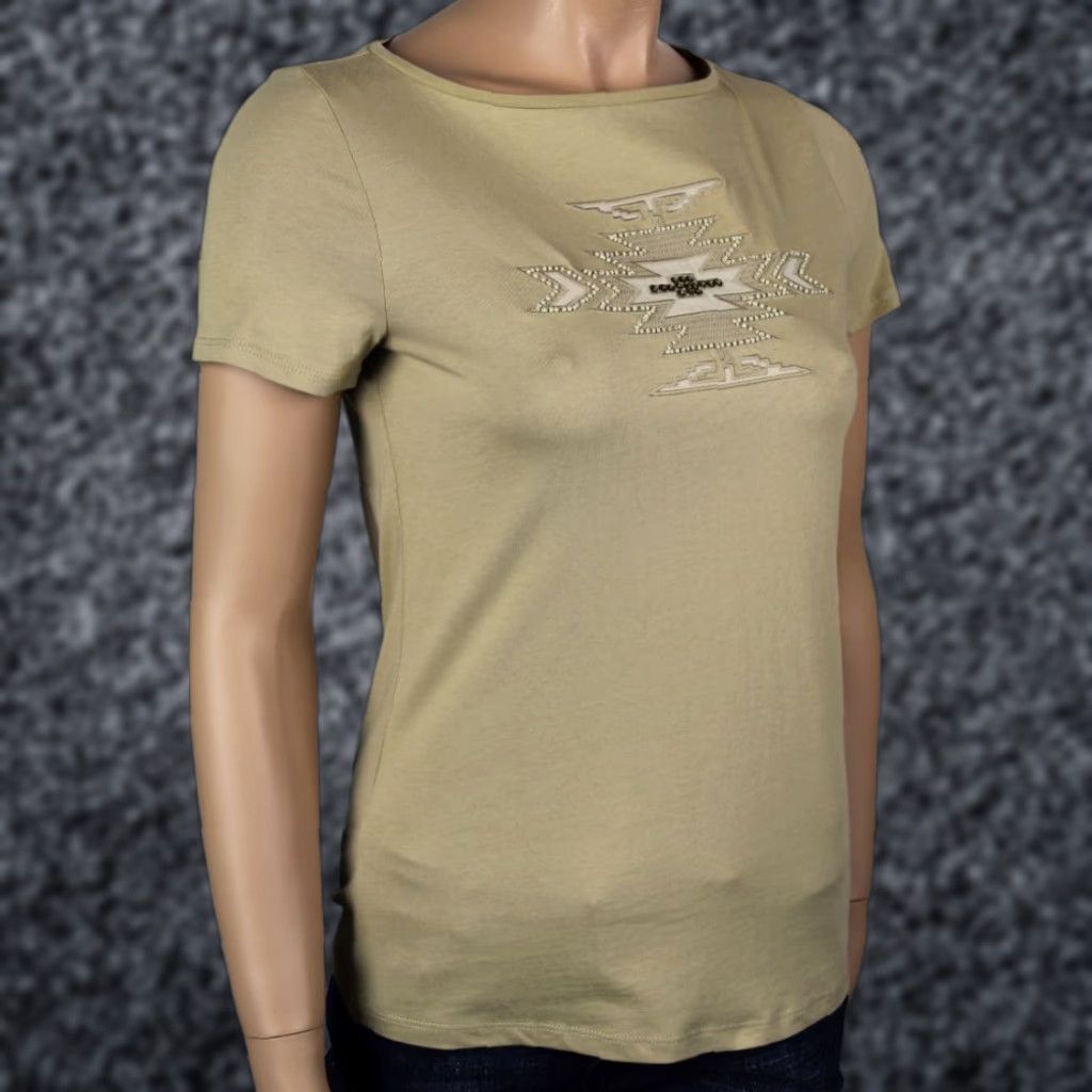 Ralph Lauren Ralph Lauren XS Tan Knit Short Sleeve Shirt NWT Geometric Beaded 100% Cotton Crew Neck Women’s Shirt XS Tan Size XS / US 0-2 / IT 36-38 - 1 Thumbnail