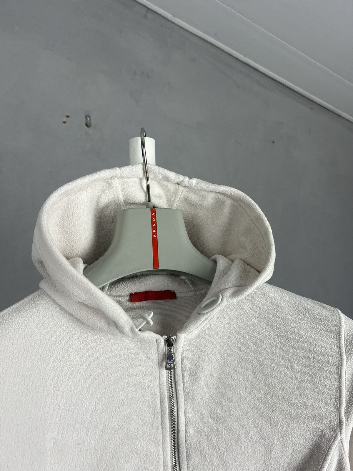 Prada Prada Sport White Fleece Zip Hoodie Size M Size M / US 6-8 / IT 42-44 - 3 Thumbnail