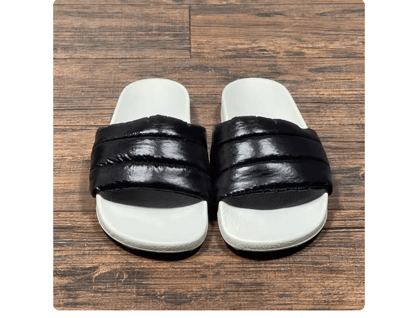 Rick Owens Rick Owens RO men's black/white duck cloth slides, in stock Size US 9 / EU 42 - 5 Thumbnail