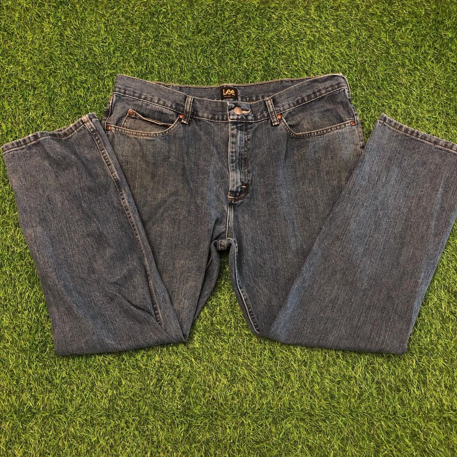 Lee Men’s Dark Wash Distressed Lee Denim Jeans | Size 38x29 Size US 38 / EU 54 - 1 Thumbnail