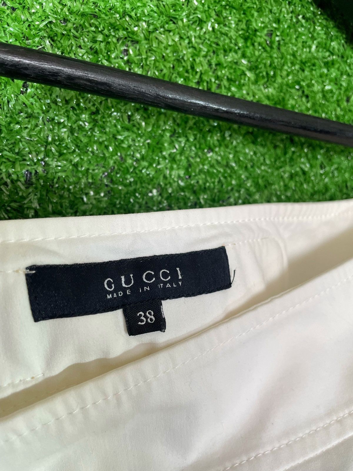 Gucci Gucci White Women Mid Cotton Skirt Size 38 Leather & Bamboo Size 26" / US 2 / IT 38 - 5 Thumbnail
