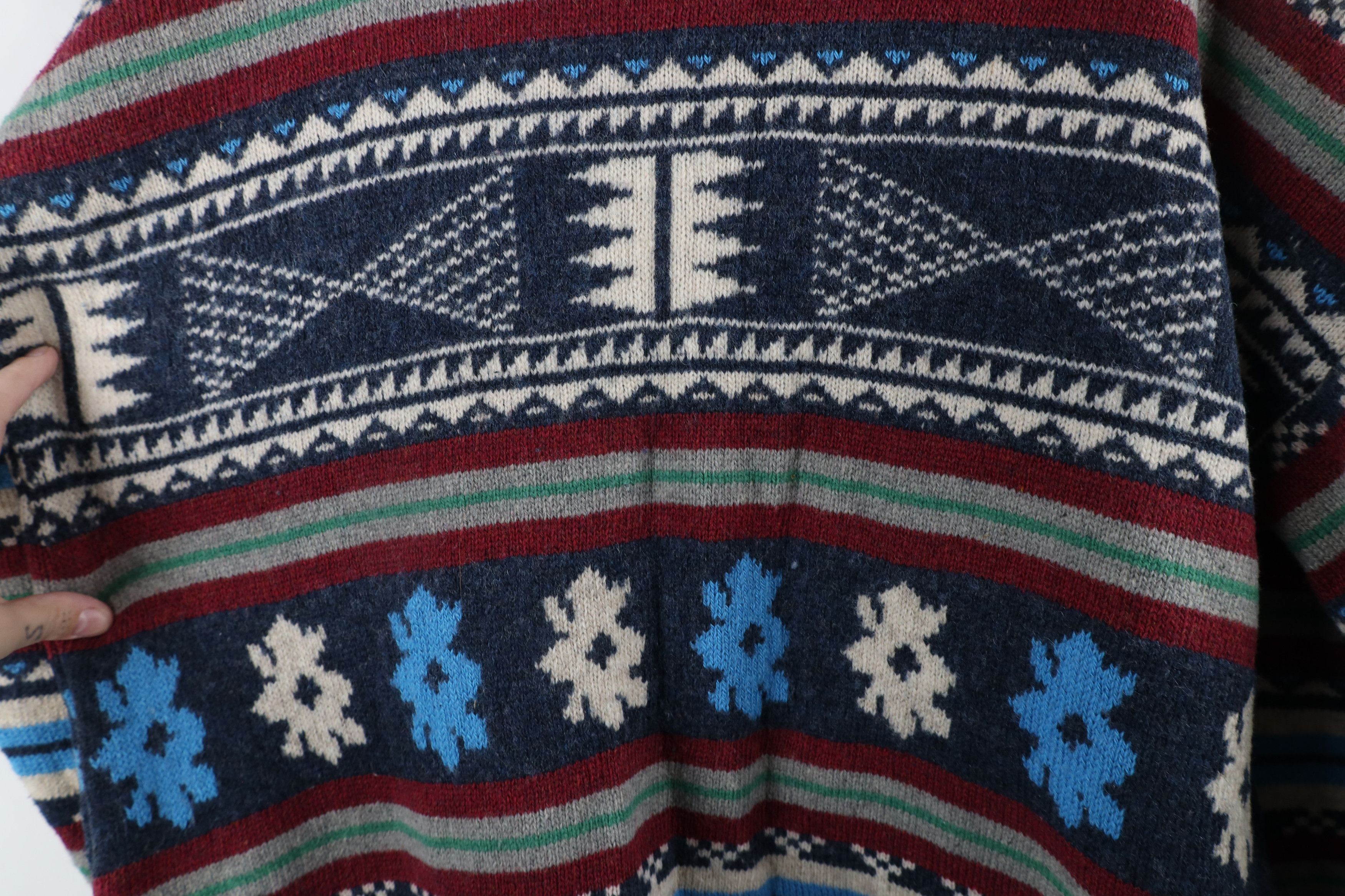 Vintage Vintage 90s Streetwear Wool Blend Knit Cardigan Sweater Size L / US 10 / IT 46 - 9 Thumbnail