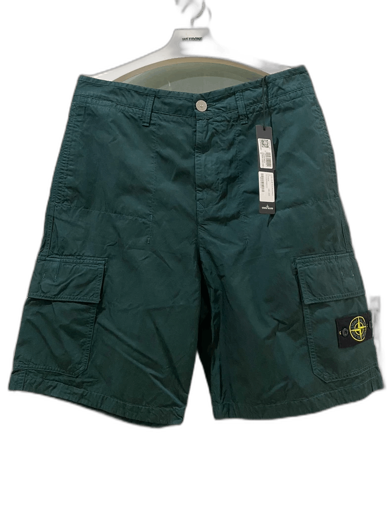 Stone Island Plain Zip Canvas Shorts New-yf