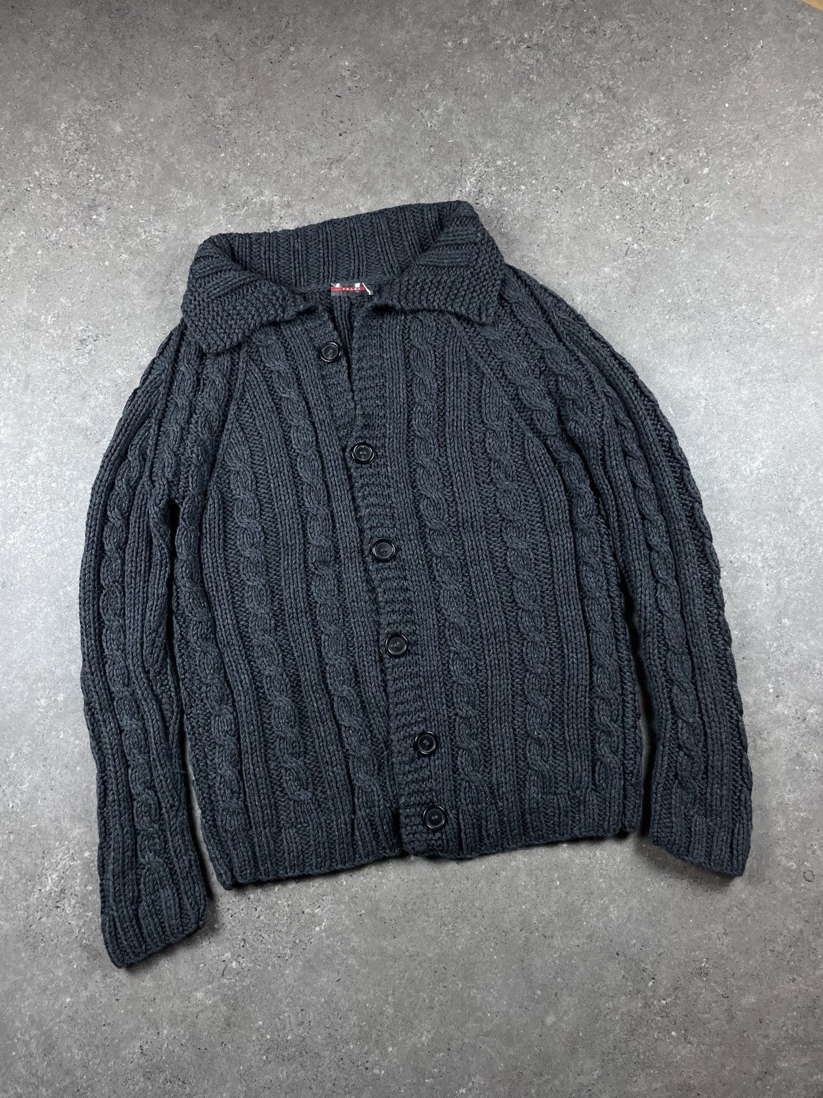 Prada Vintage Prada Sport Zip Up Knit Sweater Size XL | Grailed
