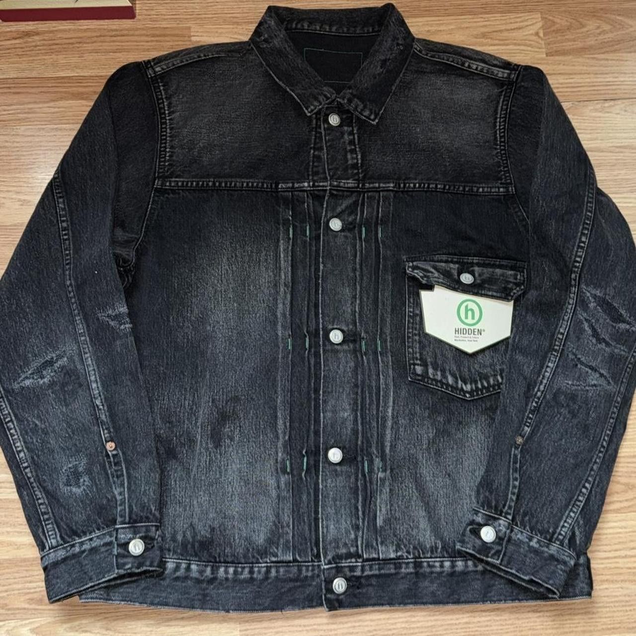 HIDDEN HIDDEN NY Trashed Denim Jacket 2XL Size US 40 / EU 56 - 3 Thumbnail