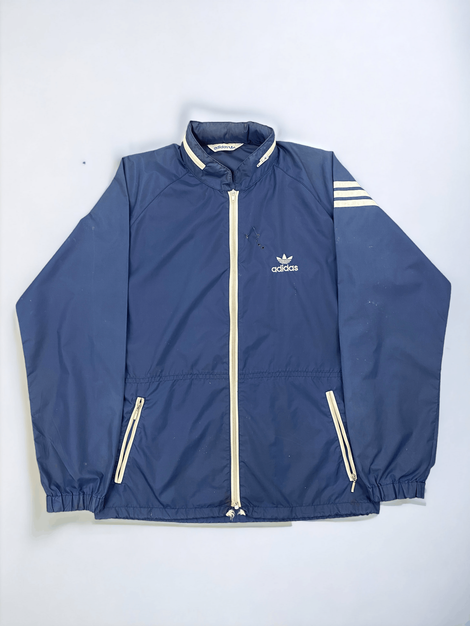 Adidas 70s Vintage Adidas Windbreaker Nylon Zipper Hoodie Jacket Size US M / EU 48-50 / 2 - 1 Thumbnail