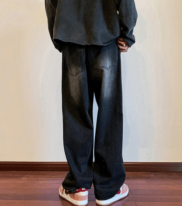 Japanese Brand × Jean High street American retro distressed washed straight jeans Size US 32 / EU 48 - 1 Thumbnail