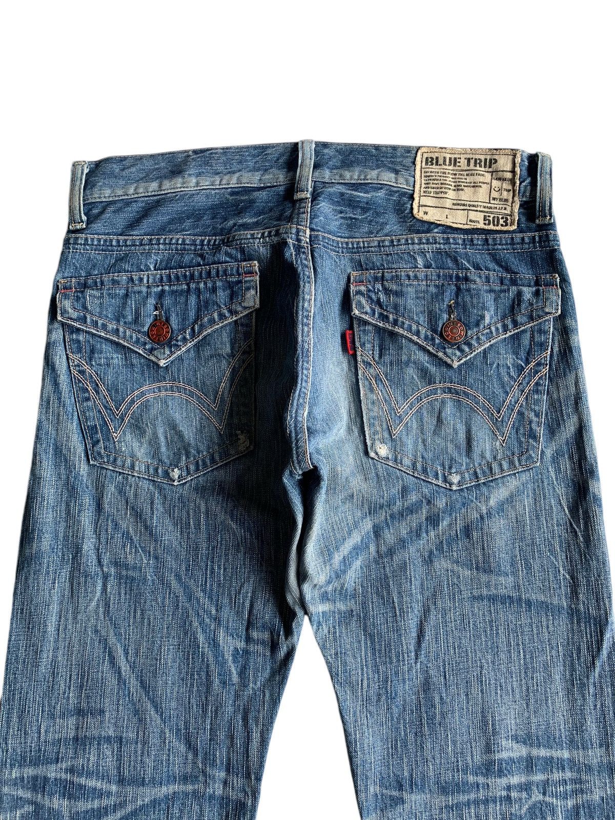 Edwin VINTAGE FLARE EDWIN 503 PUNK STYLE FADED AND RUSTY DENIM☠️🎌 Size US 34 / EU 50 - 8 Thumbnail