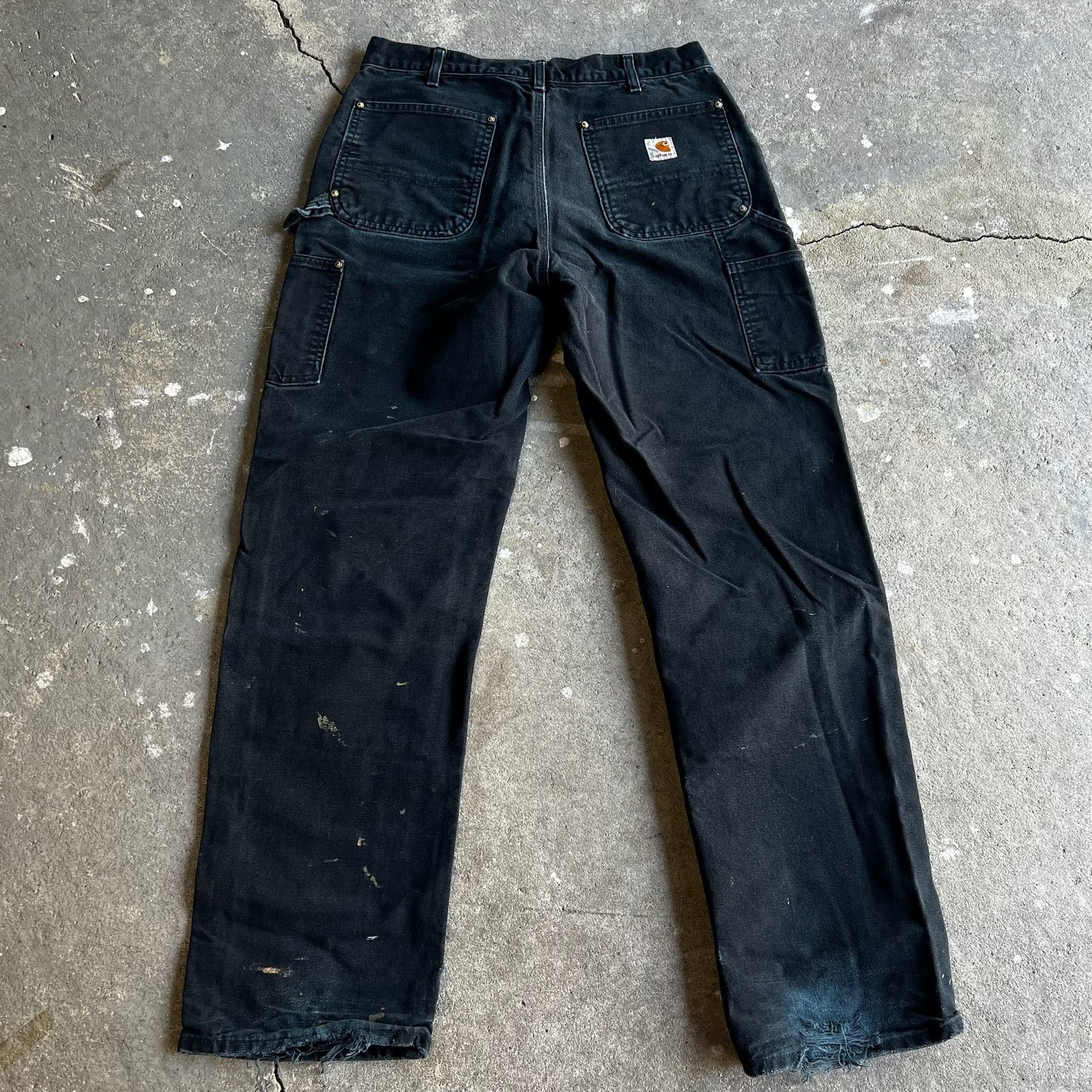 Carhartt × Vintage Carhartt faded black double knee work wear carpenter pants Size US 31 - 5 Thumbnail
