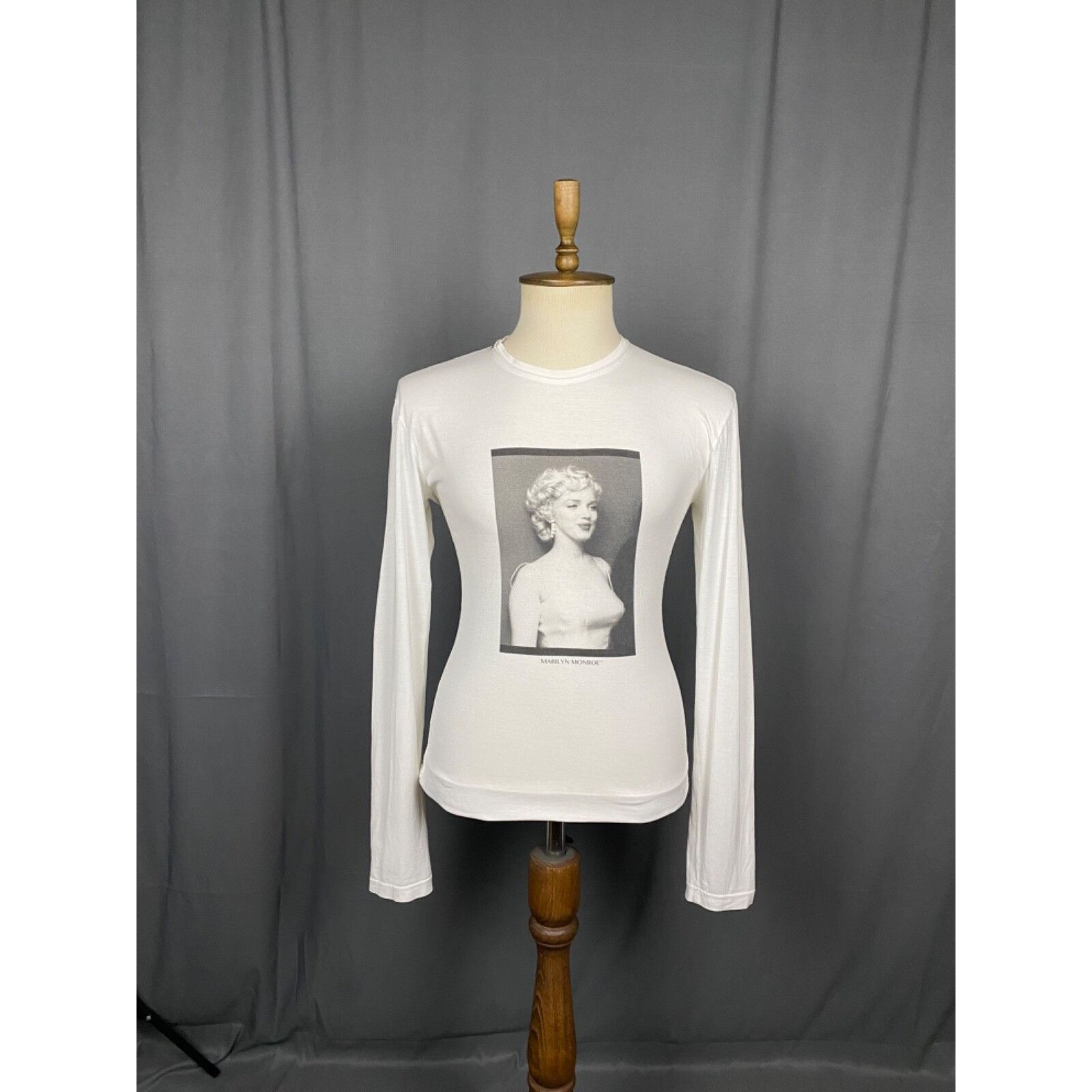 Dolce & Gabbana Dolce&Gabbana Marilyn Monroe Men's White Crewneck Henley Swe Size US M / EU 48-50 / 2 - 3 Thumbnail