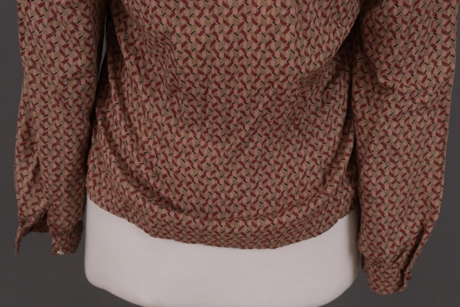 Designer Max Studio Brown Printed Button Down Blouse Shirt Size XS Size XS / US 0-2 / IT 36-38 - 12 Thumbnail