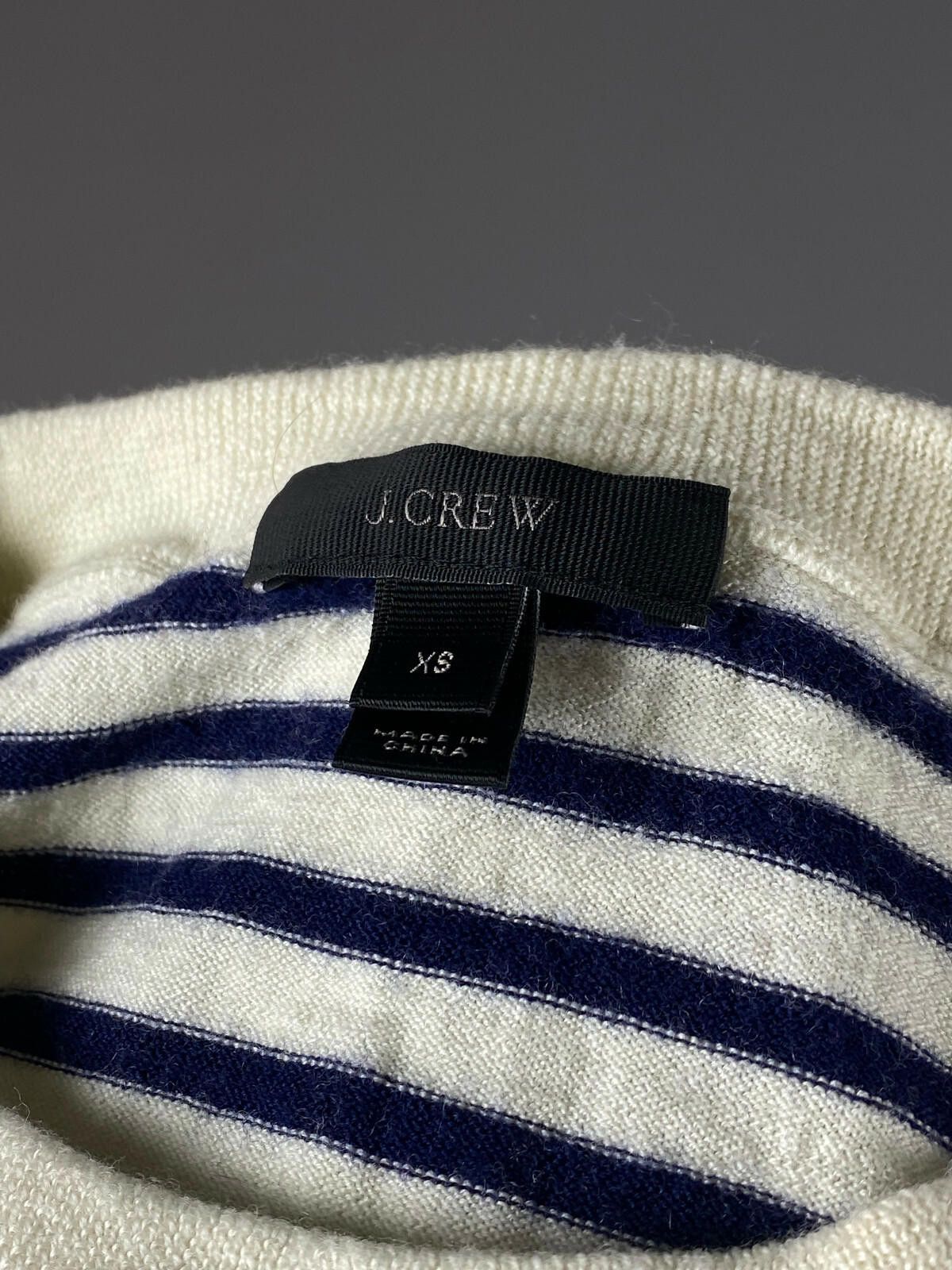 J.Crew Ladies J. Crew Stripe Merino Wool 3/4 Sleeve Sweater Size XS Size XS / US 0-2 / IT 36-38 - 7 Thumbnail