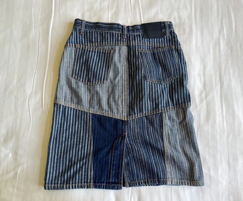 Walter Van Beirendonck Walter Van Beirendonck Denim Skirt with Orange Details-2506 Size 23" - 2 Thumbnail