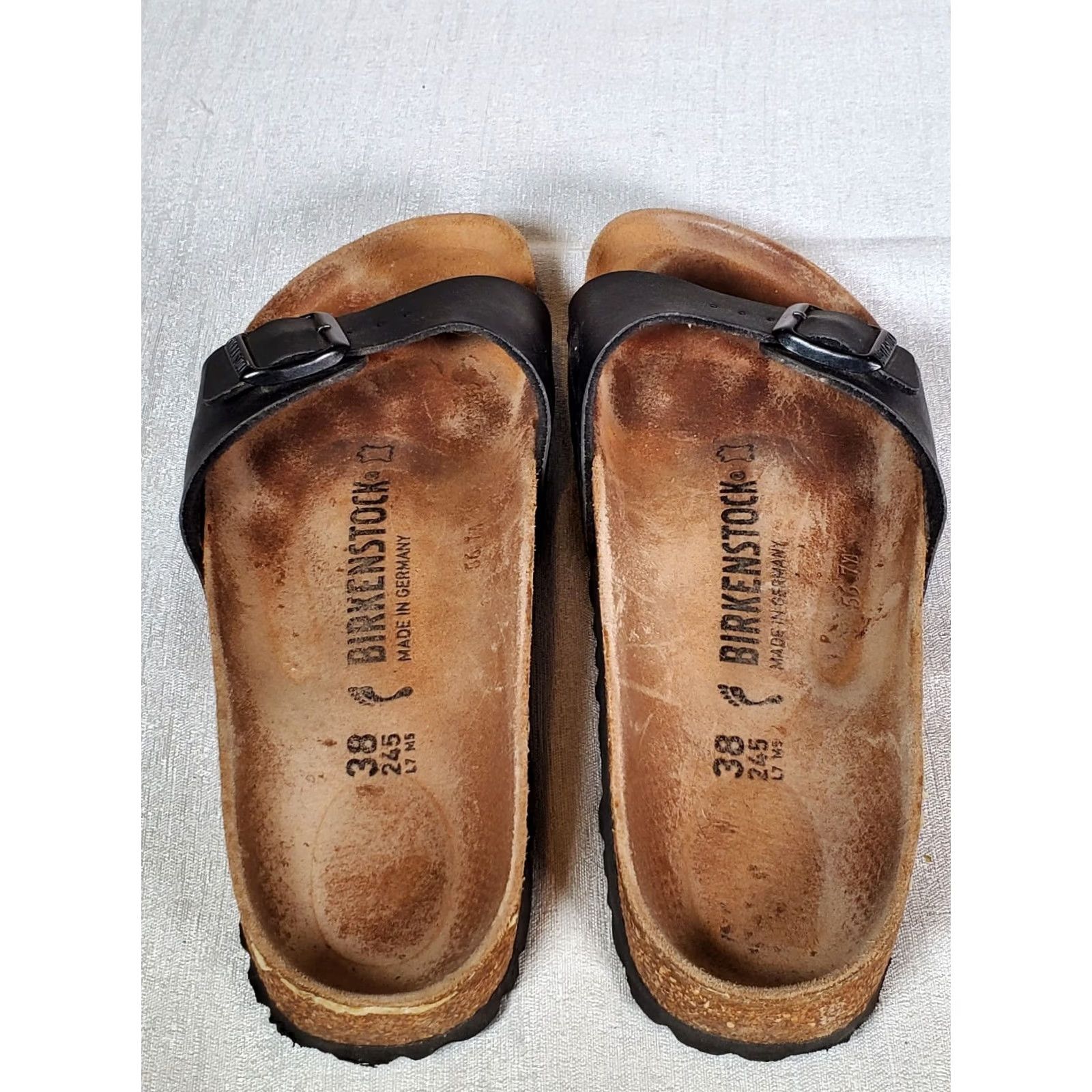 Birkenstock Birkenstock Madrid Black Birko-Flor Sandals Women Size US 7 EUR 38 Narrow Slip-on Adjustable Buckle Flat Casual Spring Summer/Vintage: No Size US 7 / IT 37 - 7 Thumbnail