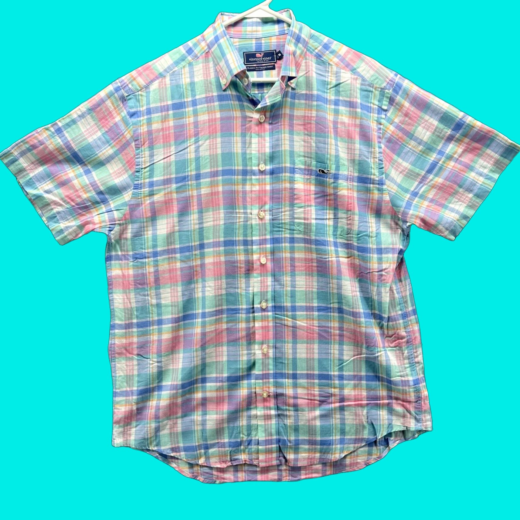 Vineyard Vines Vineyard Vines Shirt Mens Medium Multicolor Plaid Short Sleeve Tucker Shirt Size US M / EU 48-50 / 2 - 1 Thumbnail