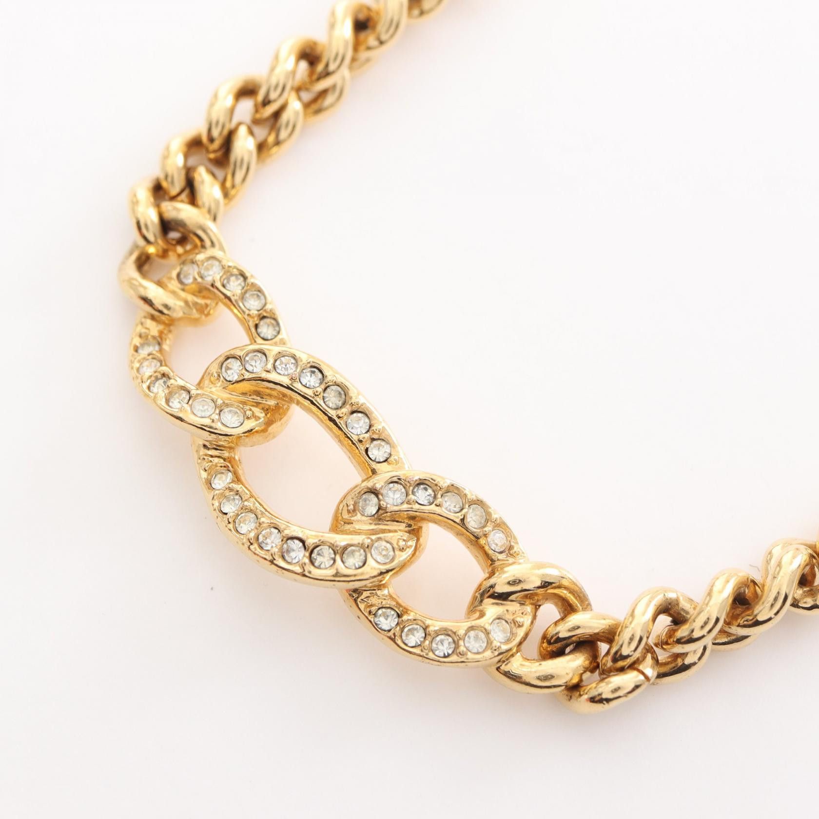 Dior Dior Rhinestone Chain Necklace Metal Necklace in Great Condition Size ONE SIZE - 1 Thumbnail