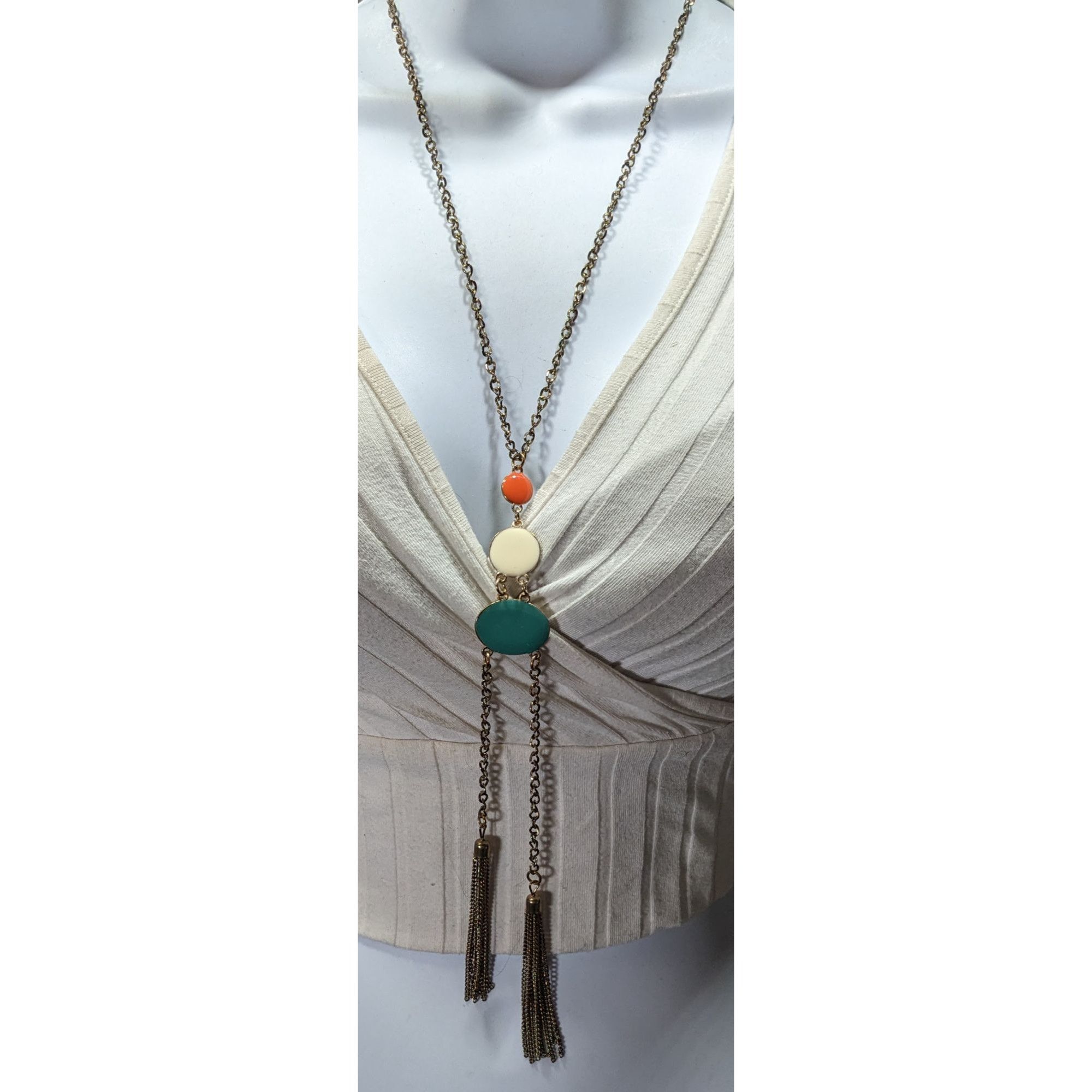 Other Retro Bohemian Enamel Disc Fringe Necklace Size ONE SIZE - 2 Thumbnail
