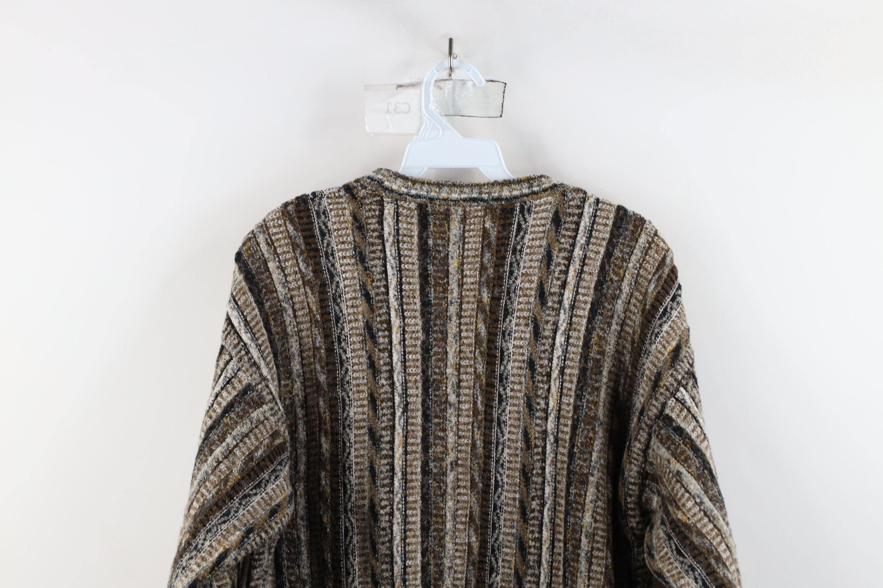 Vintage Vintage 90s Coogi Style Earth Tone Striped Sweater Size M / US 6-8 / IT 42-44 - 7 Thumbnail
